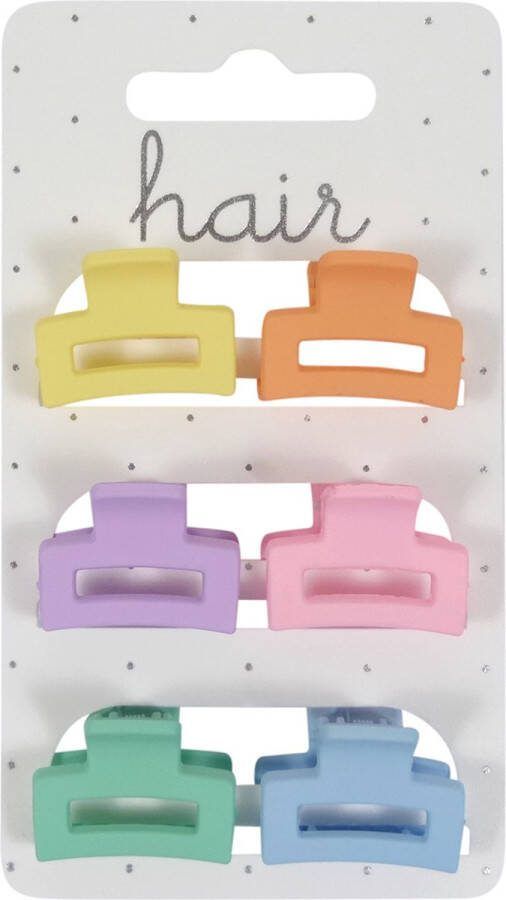 Hair Haarklem Kappersklem Open Rechthoek 2.5cm Mat Finish Lichte Bright Tinten
