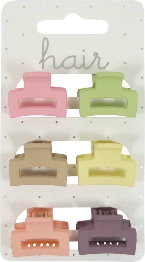 Hair Haarklem Kappersklem Open Rechthoek 2.5cm Mat Finish Pastel Tinten