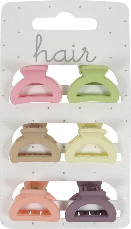 Hair Haarklem Kappersklem Open Half Rond 2.5cm Mat Finish Pastel Tinten