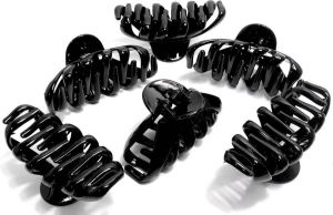 Hairmode 6 grote spin haarklemmen zwart