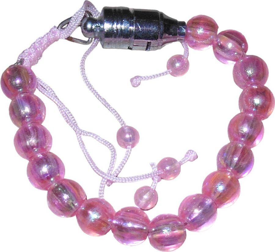 Hairmode Armband kralen roze voorzien van een knipperlicht Kinderen