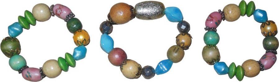 Hairmode Armbanden kleuren kralen set van 3 stuks