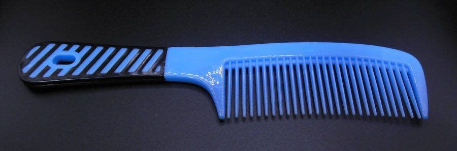 Hairmode Grote handvat kam neon blauw-zwart