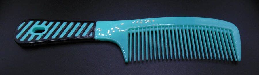 Hairmode Grote handvat kam neon lichtblauw-zwart