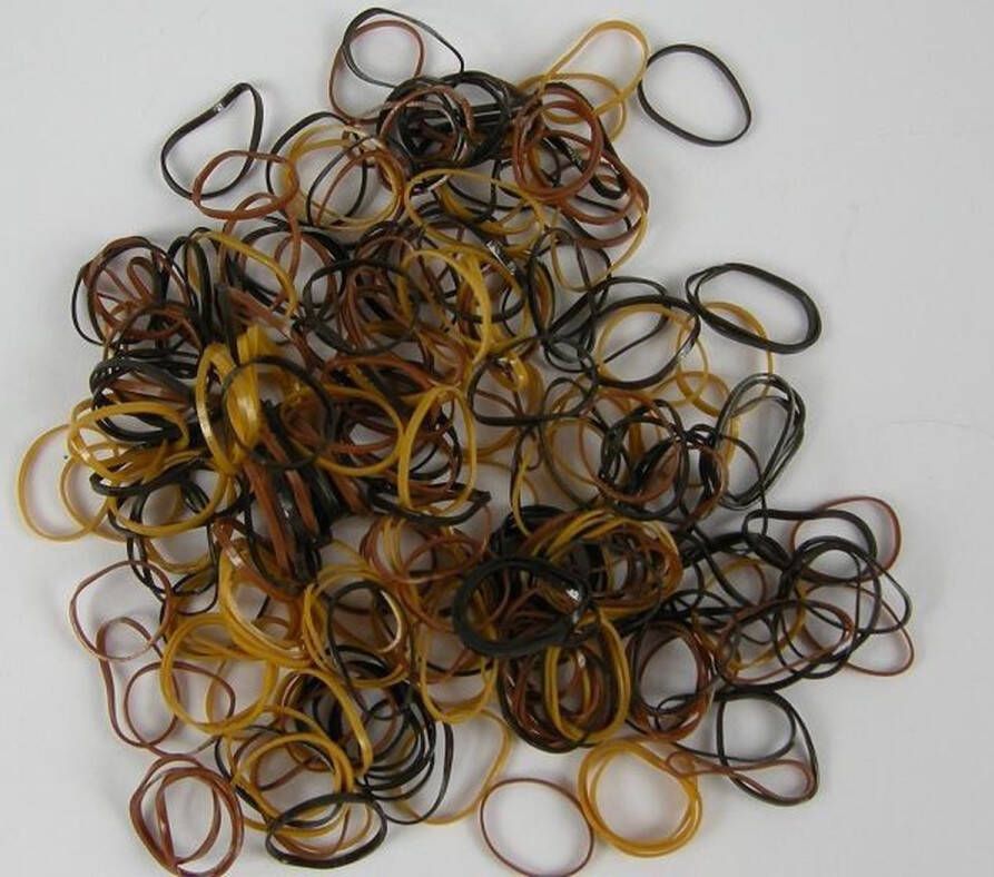 Hairmode Haarelastiekjes Rasta elastiekjes Zwart Licht- en Donker Bruin ca 1100 stuks. Sinterklaas cadeau Schoen cadeau