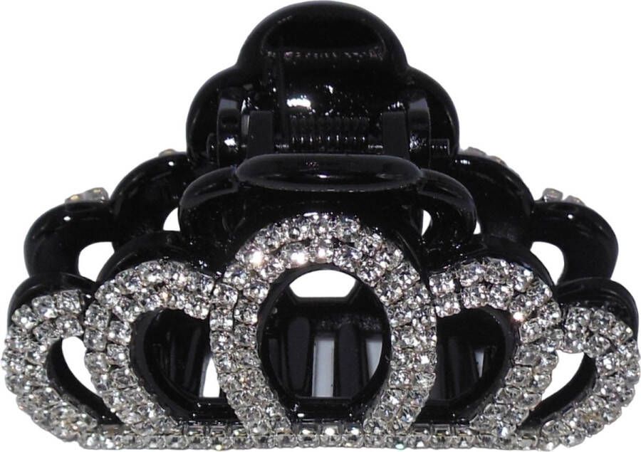 Hairmode Haarklem met strass kroon zwart