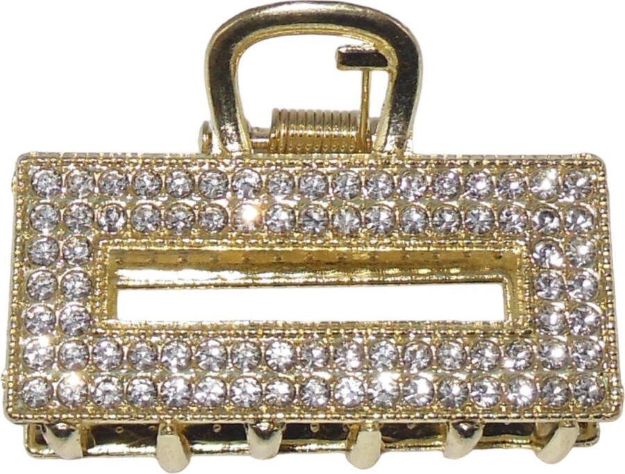 Hairmode Haarklem metaal tas goud met strass