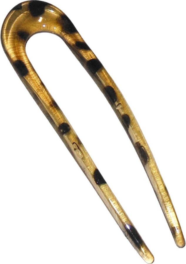 Hairmode Haarpin U-vorm lichtbruin luipaardprint lengte 13 cm breedte 3 5 cm