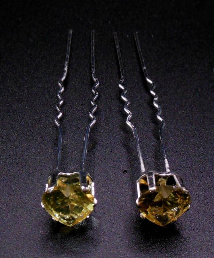 Hairmode Haarpinnen diamant hartjes-vorm geel