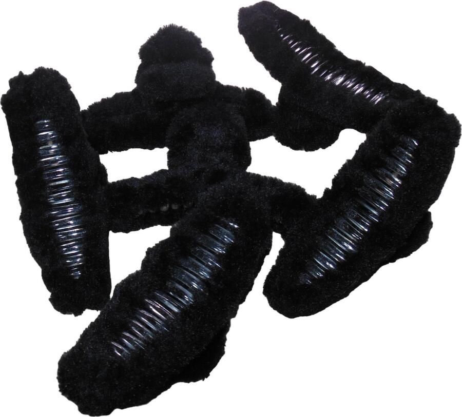 Hairmode 6 grote haarklemmen 12 cm fluffy zwart