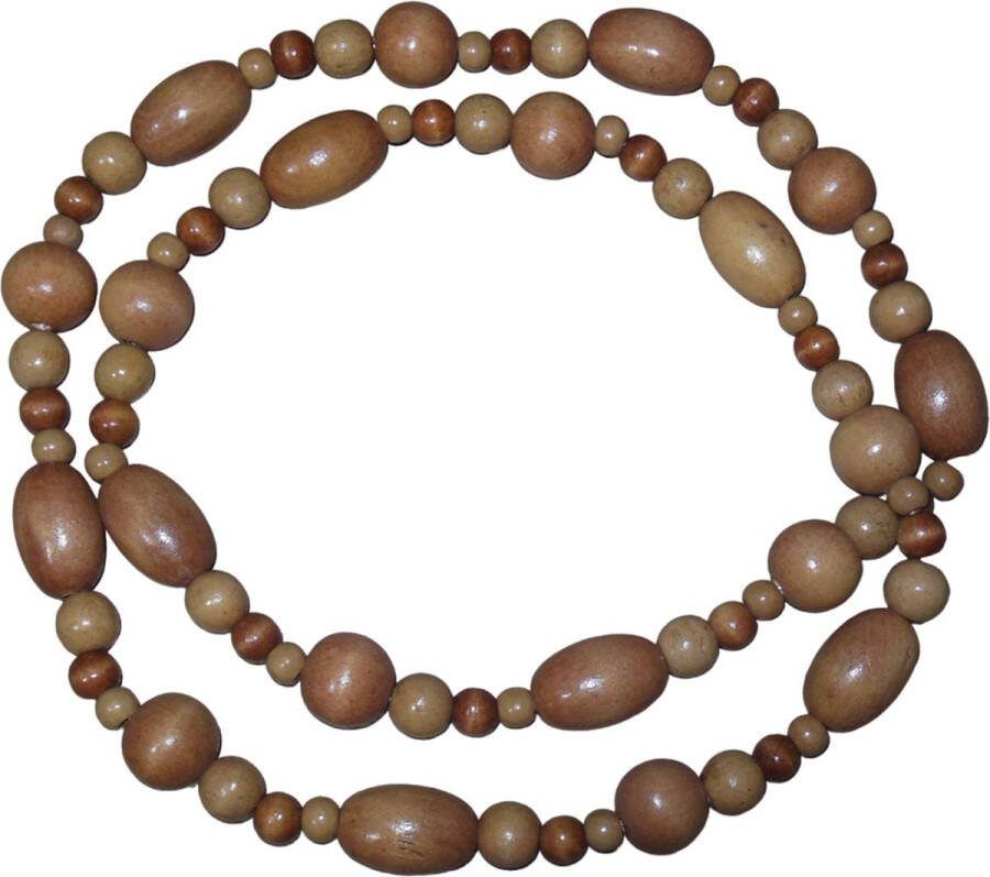 Hairmode Ketting bruine tinten met houten kralen #2
