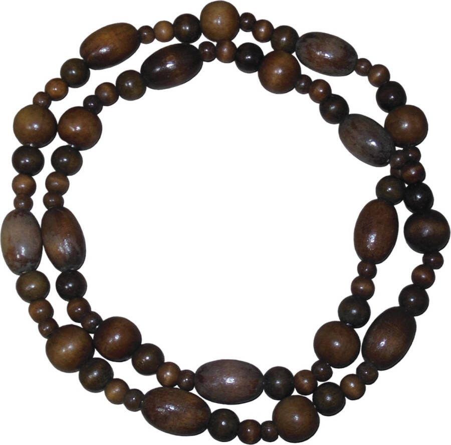 Hairmode Ketting bruine tinten met houten kralen #5