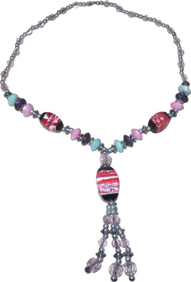 Hairmode Kralen ketting kleuren en stenen met hanger