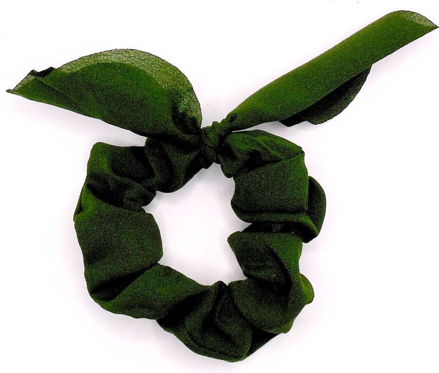 Hairmode Scrunchie met strik donkergroen Kerstcadeau Kerst