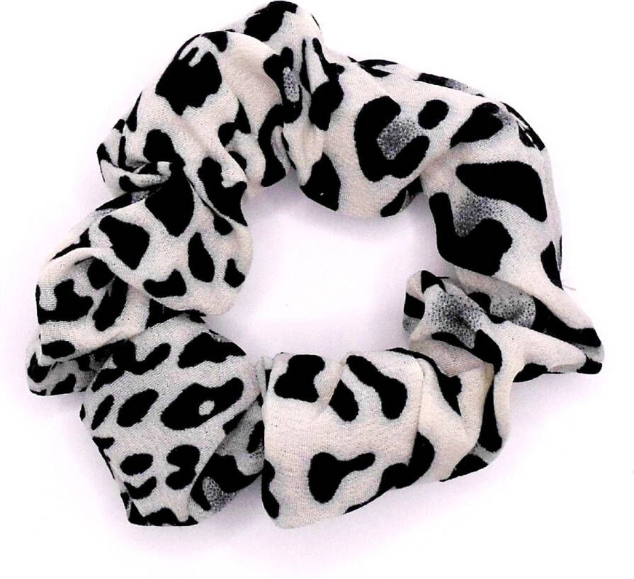 Hairmode Scrunchie panterprint grijze tinten Kerstcadeau Kerst