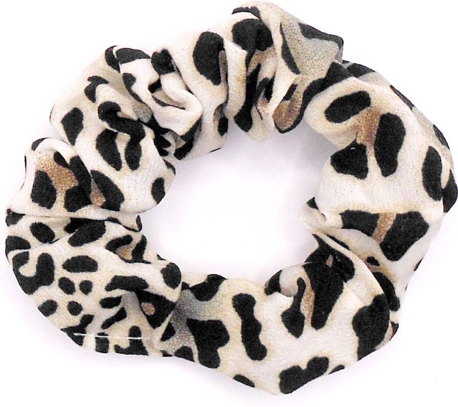 Hairmode Scrunchie panterprint lichte tinten Kerstcadeau Kerst