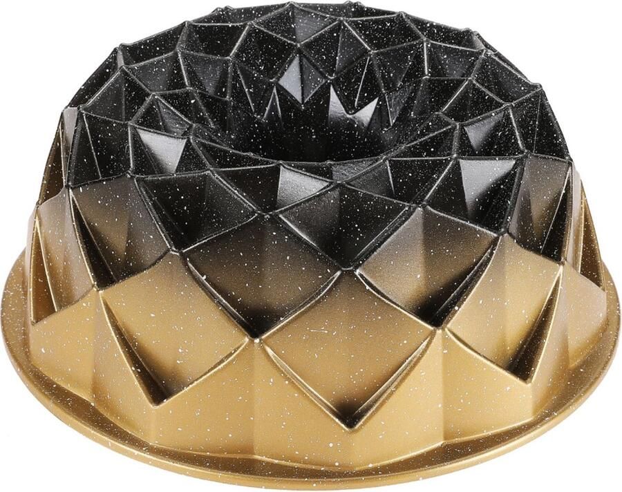 Hakal Bakvorm Gietaluminium geblokt 24cm tulband bundt Anti-aanbak Laag Taartvorm Springvorm Goud 24 cm