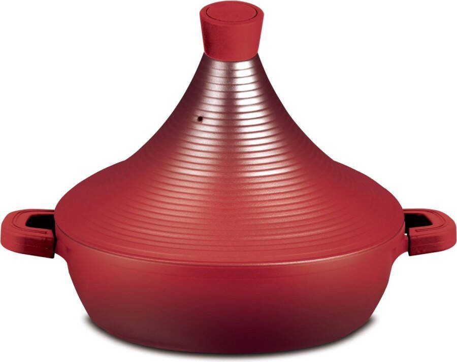 Hakal Line Aluminium tajine Marrakesh- Rood geschikt ook voor Inductie Ø 28 cm