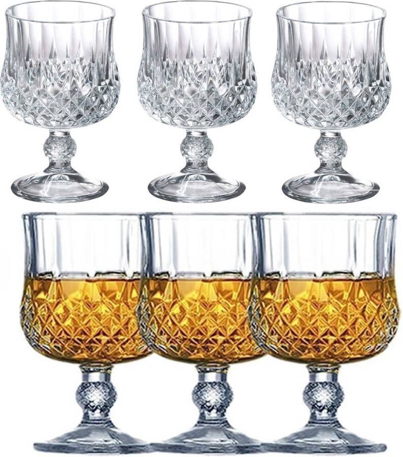 Hakal Luxe geslepen glazen op voet -set van 6 206 ML Cocktailglas