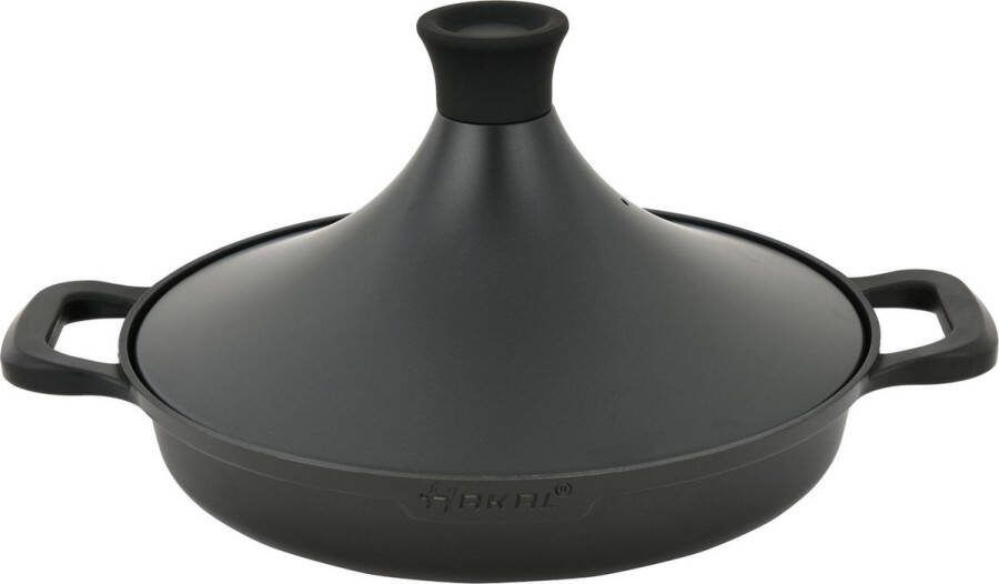 Hakal Tajine Saffron 30 cm Non-stick PFOA free- Geschikt voor Alle Kookplaten zwart incl. ovenwanten en vilt
