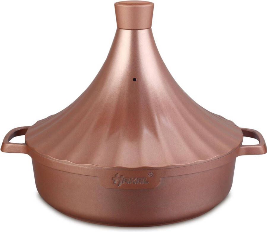 Hakal Tajine van gegoten aluminium | Rosegold | Alle warmtebronnen| Ø 28cm