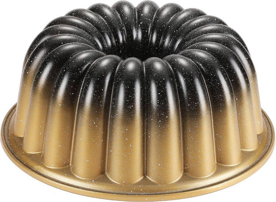 Hakal Tulband Bundt bakvorm Taartvorm met Anti-aanbak Laag 24 cm Gegoten aluminium Goud
