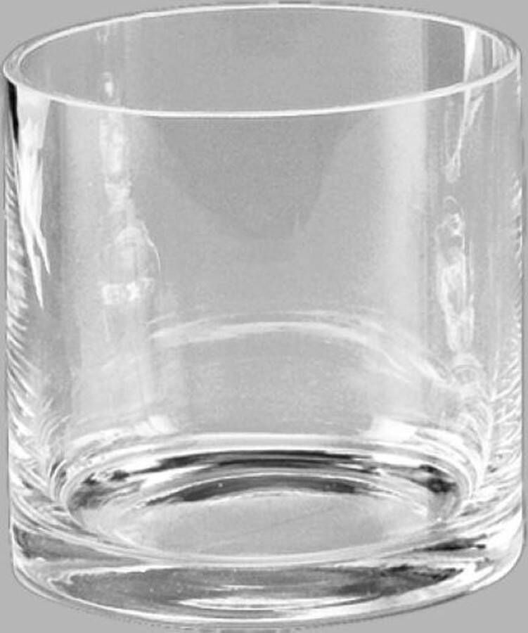 Hakbijl Glass Transparante home-basics cilinder vorm vaas vazen van glas 15 x 15 cm Bloemen takken boeketten vaas voor binnen gebruik