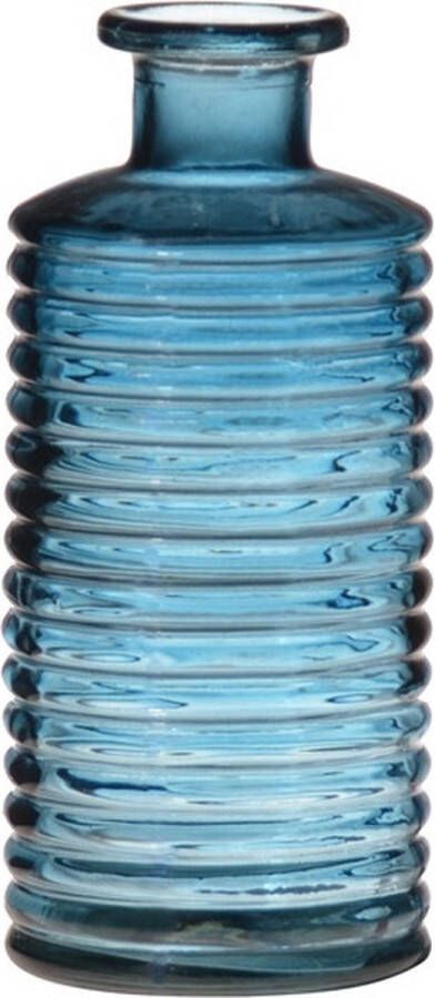 Hakbijl Glass Glazen stijlvolle bloemenvaas vazen transparant blauw met diameter 14.5 cm en hoogte 31 cm Bloemen kunstbloemen boeketten