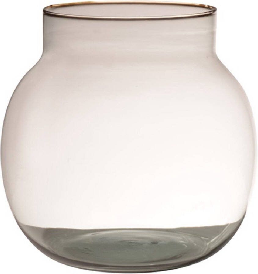 Hakbijl Glass Hakbijl bloemenvaas terrarium bolvormig D19 x H20 cm glas transparant bruin 2L