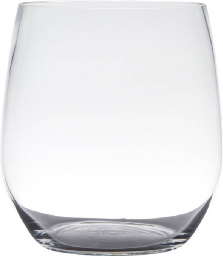 Hakbijl Glass Transparante home-basics vaas vazen van glas 19 x 15 cm Bloemen takken boeketten vaas voor binnen gebruik