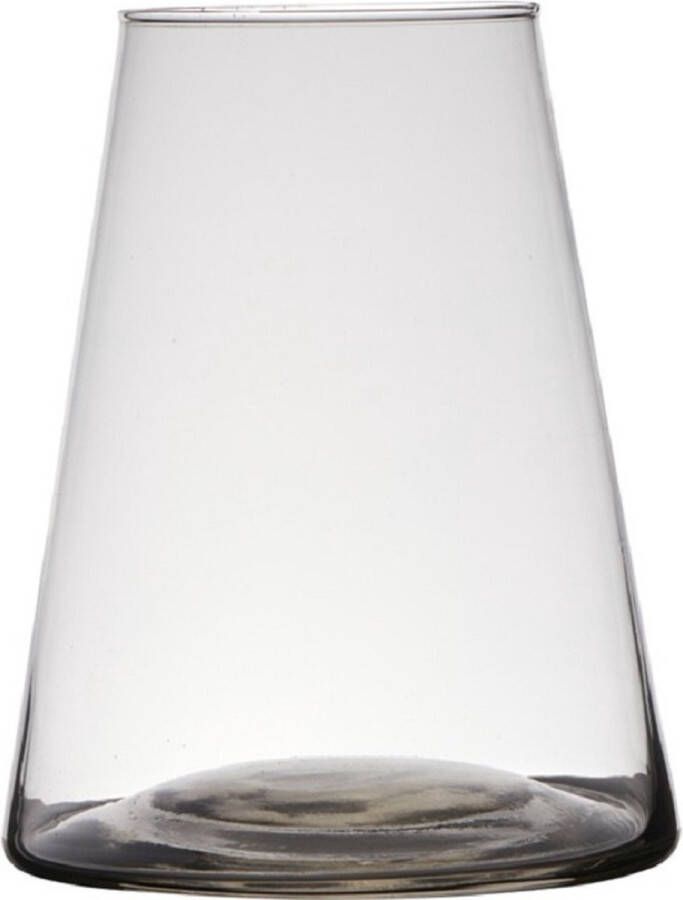 Hakbijl Glass Transparante home-basics vaas vazen van glas 16 x 16 cm Bloemen takken boeketten vaas voor binnen gebruik