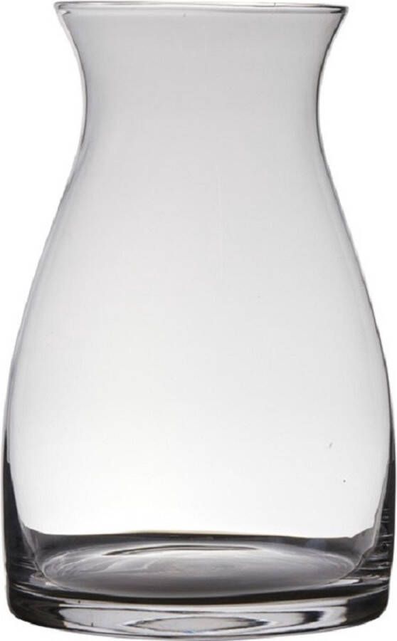 Hakbijl Glass Transparante home-basics vaas vazen van glas 20 x 15 cm Bloemen takken boeketten vaas voor binnen gebruik