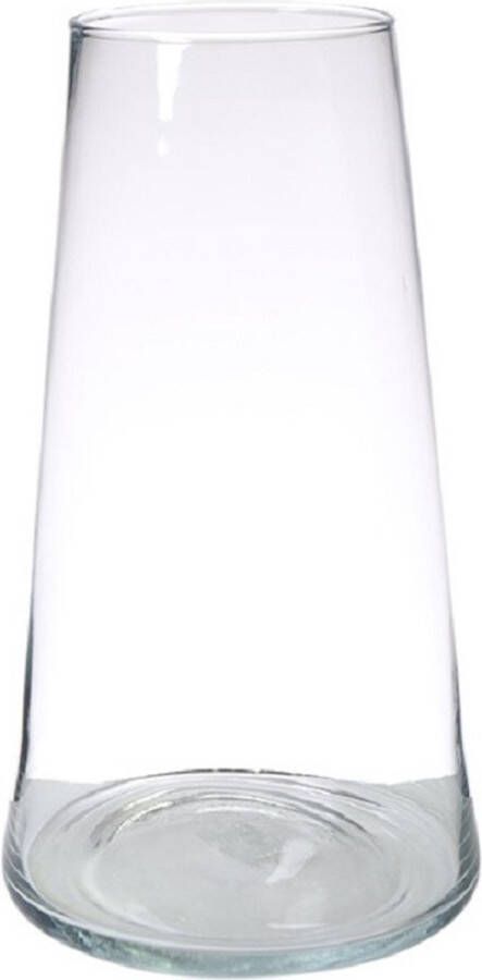 Hakbijl Glass Transparante home-basics vaas vazen van glas 35 x 18 cm Bloemen takken boeketten vaas voor binnen gebruik