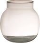 Hakbijl Glass Transparante bruine ronde vissenkom vaas vazen van glas 20 x 19 cm Bloemen boeketten vaas voor binnen gebruik - Thumbnail 1