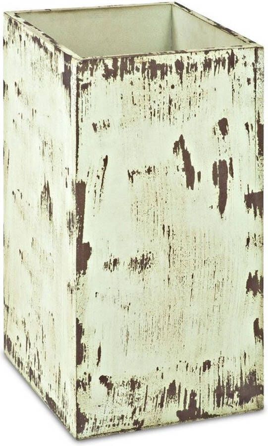 HakuShop Paraplubak Vintage crème parapluhouder Vervaardigd uit sterk MDF Authentieke paraplustandaard 20 x 20 x 40 cm