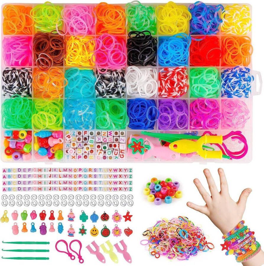 Haley family Loom -Loombandjes-loombandjes starterspakket- Eco Friendly Latexvrije Loom Elastiekjes -40 vierkantenHoge capaciteit-Veel accessoires-2024 loom-32 kleuren