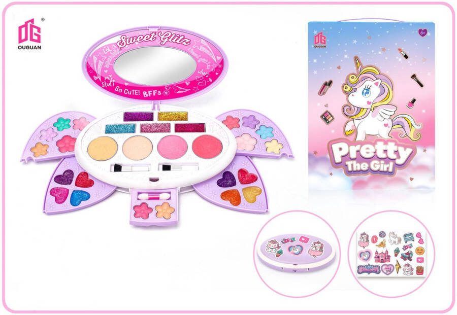Haley family Make up koffer kinderen-DIY Make up koffer-Make Up Koffer Meisjes-Eenhoorn speelgoed-Gemakkelijk afwasbaar-met Themastickers-32Delig- Speelgoed 3-12 jaar