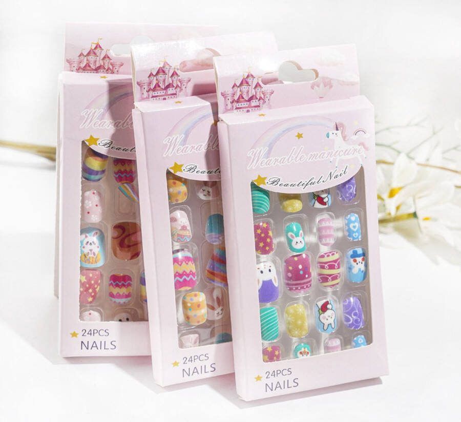 Haley family Nepnagels kinderen- Inclusief extra transparante nagelstickers -TOPModel nagelfolie-plaknagels-Tekenfilm