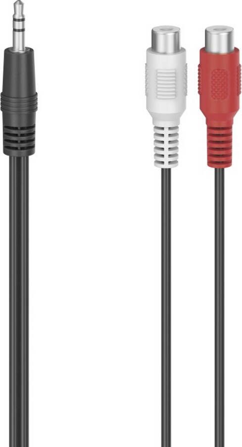 Hama 00205185 Cinch Jackplug Audio Adapter [1x Jackplug male 3 5 mm 2x Cinch-koppeling] Zwart