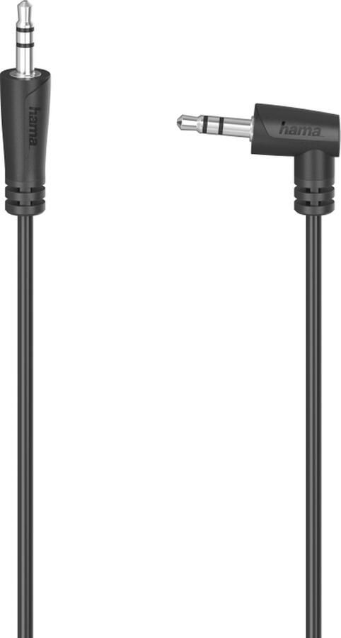 Hama Audiokabel 3 5mm jack 90 graden 3 5mm jack stereo 1 5 m Mini jack kabel Zwart