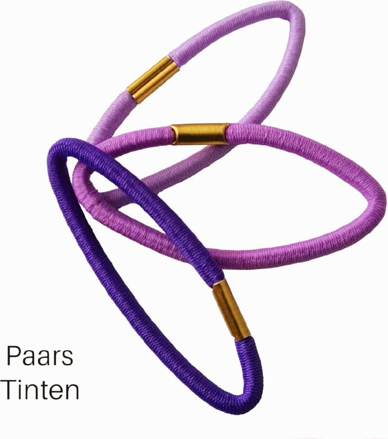 H.A.M.A. Haar basis haarelastieken op kaartjes Paars tinten 7cm 5mm 2x 12 stuks (totaal 24 stuks) Volwassen Tieners Kinderen