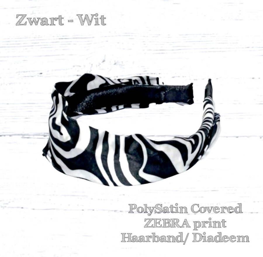 H.A.M.A. Haarband Diadeem – Dierenprint Zebra Print stoffen Cover Zwart Wit 1 stuks Volwassenen Tieners Kinderen Casual Carnaval Zomerfeesten – Themafeest
