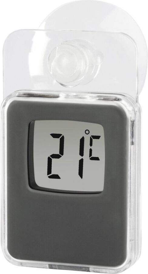 Hama Raamthermometer voor binnen en buiten digitaal 7 5 x 4 6 cm grijs