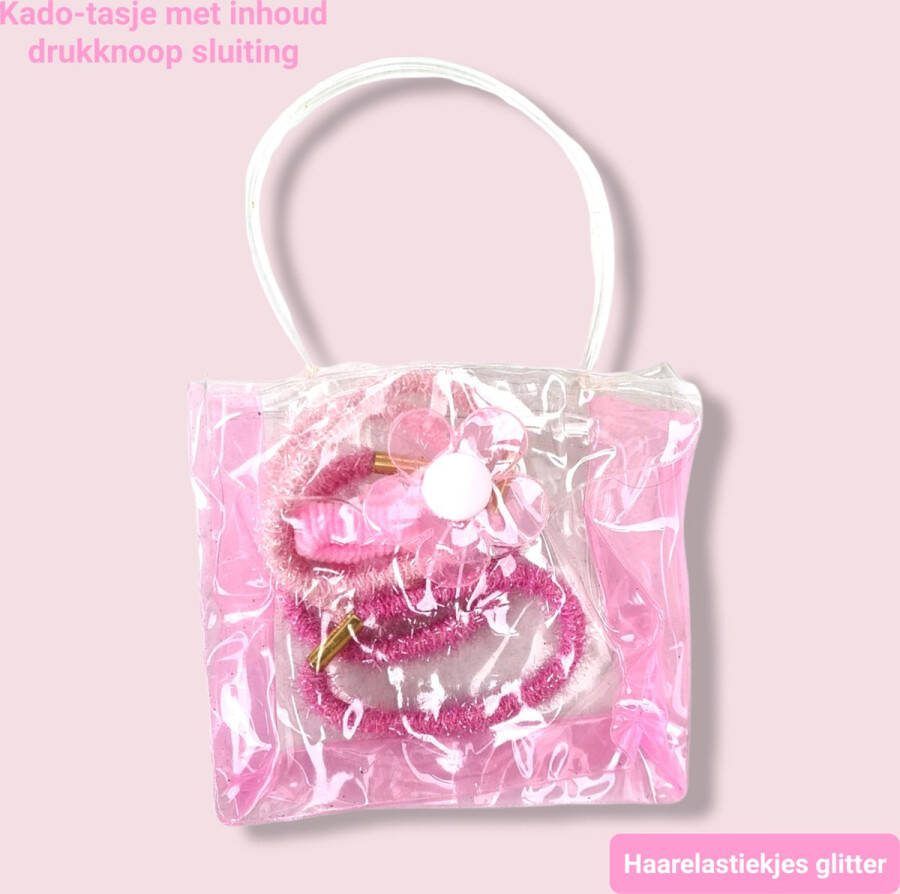 H.A.M.A. Schattig kado tasjes met div. haarelastiekjes 2 tasjes Roze Licht Roze Glitter Mermaid shine print Hello Kitty Serie tasje 10x7cm Kadootje Traktatie Feest Casual Feest Kinderen Meisjes