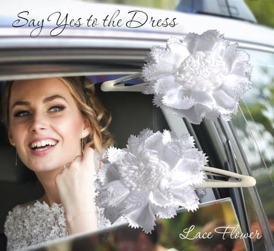 H.A.M.A. SYTTD Cliq Claq haarspeldjes met stoffen bloem wit 6 stuks volwassenen jeugd kinderen dames meisjes casual feest bruiloft communie