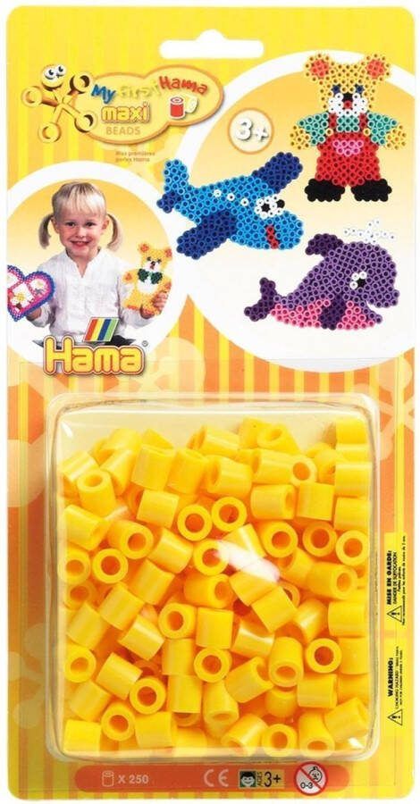 Hama Maxi Strijkkralen Geel 250 Stuks