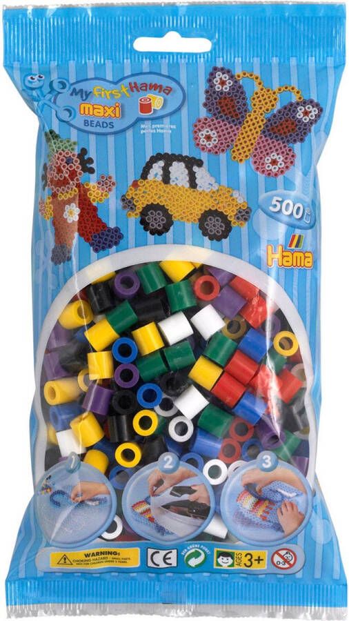 Hama Strijkkralen Hama maxi strijkkralen mix basiskleuren 500 Stuks