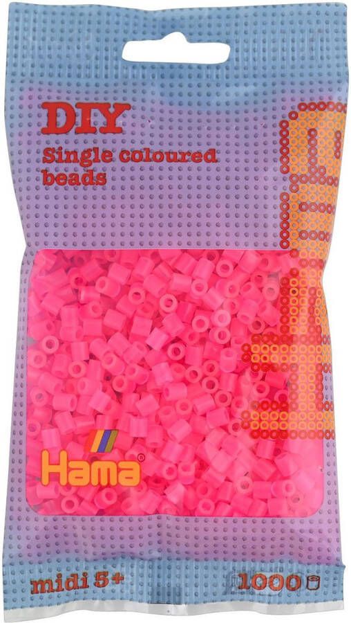 Hama Strijkkralen fluor roze 1000-delig