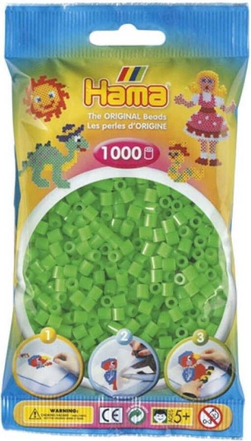 Hama Strijkkralen 1000 Stuks Groen Fluor