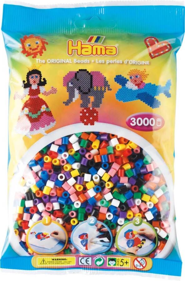 Hama Strijkkralen 3000 Stuks Primaire kleuren mix